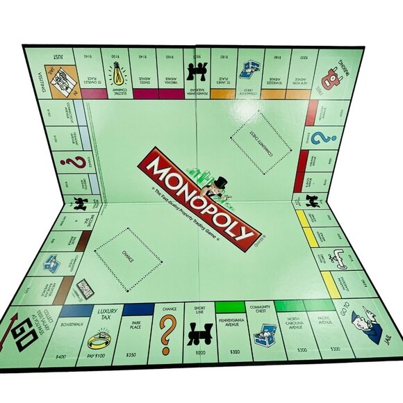 Monopoly Replacement Game Parts  Game Board ONLY Quarter Fold Black Back u - Picture 1 of 4